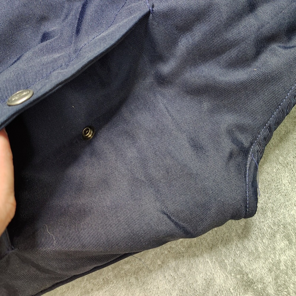 Vintage Reebok Vest Mens Large Blue Full Zip Quilted Lined Snap Pockets Loose - Picture 11 of 16